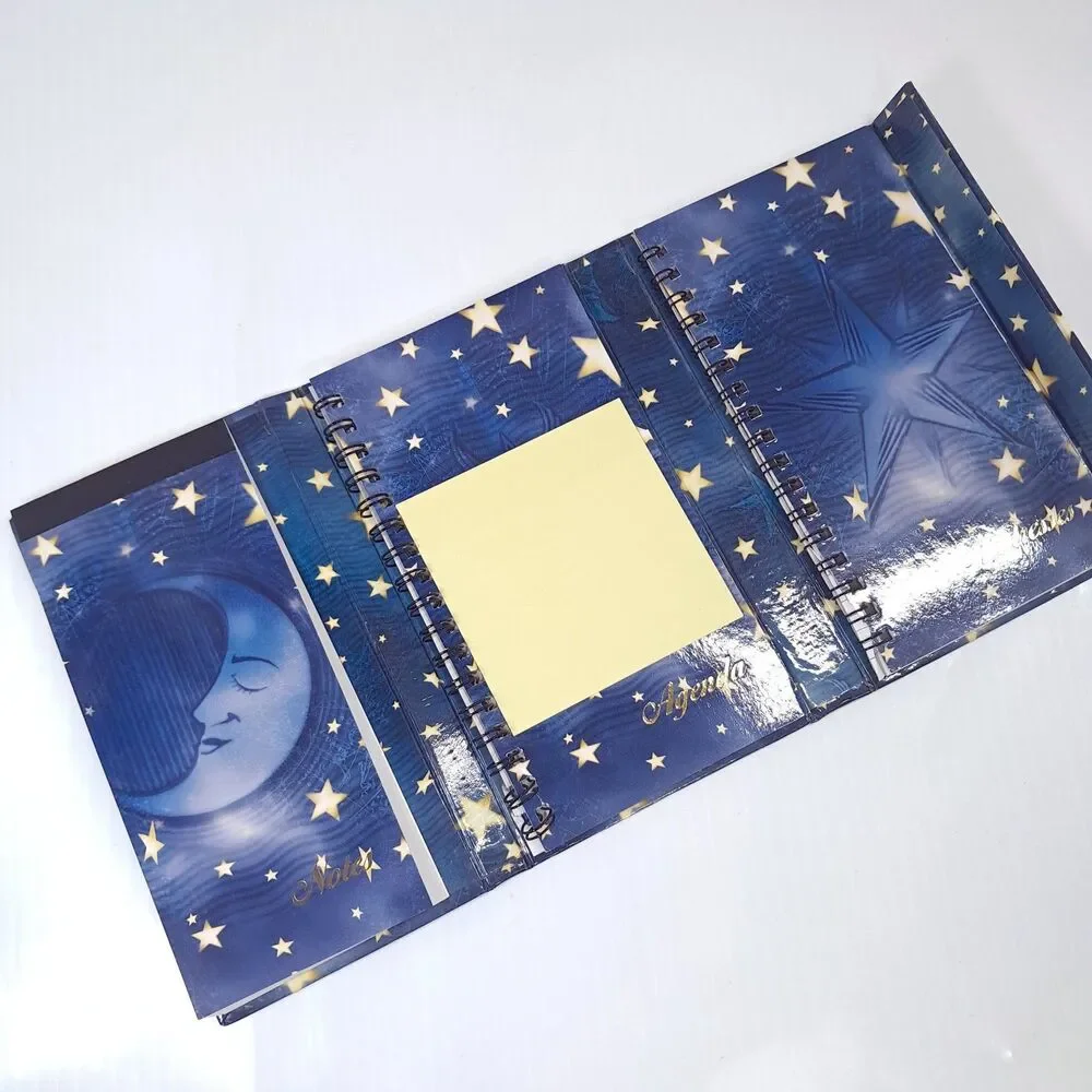 Vintage Tina Higgins address book celestial notes agenda moon stars sun 2000